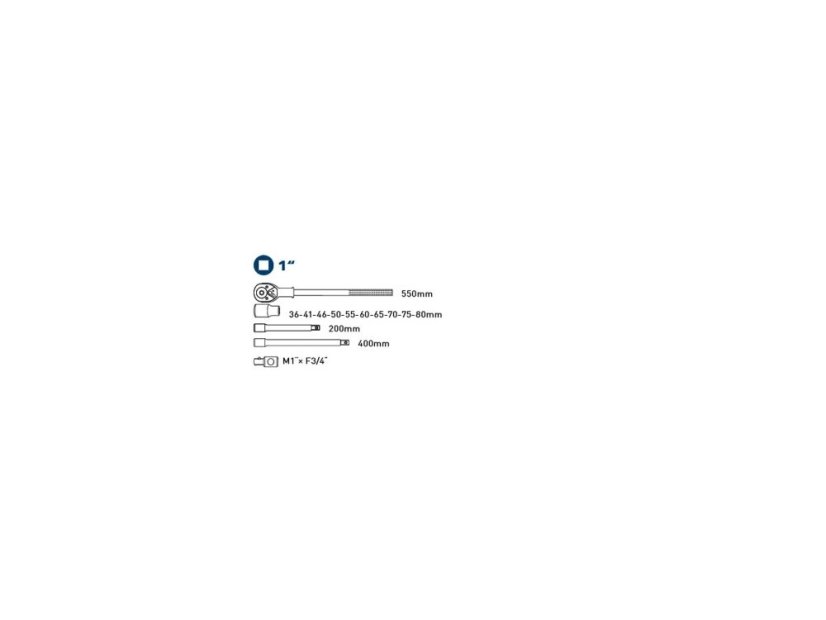 FORTUM 4704012 hlavice nástrčné, sada 15ks, 1"