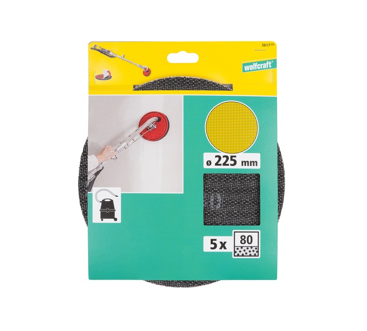 Wolfcraft 2287000 sada brusných mřížek 225 mm zrnitost 120