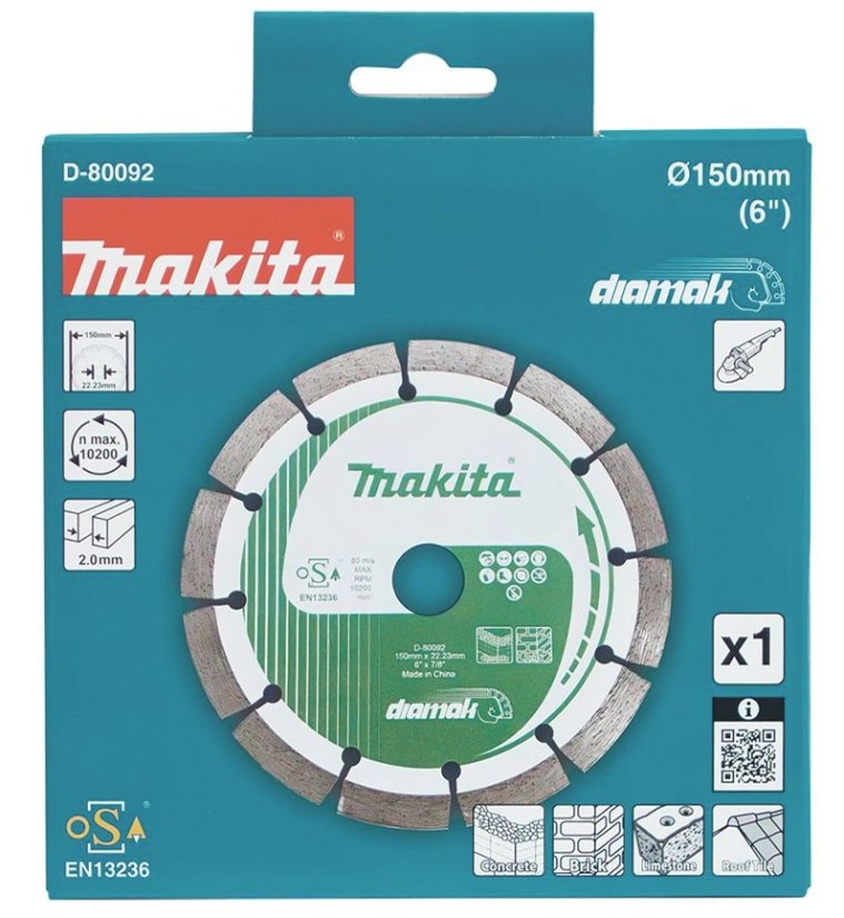 Makita D-80092 150x22.23mm kotouč řezný diamantový segmentový