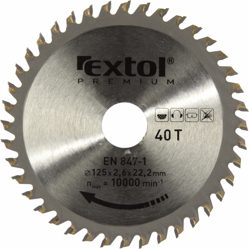 Extol kotouč pilový s SK plátky, 125x1,4x22,2mm, 40 zubů Extol kotouč pilový s SK plátky, 125x1,4x22,2mm, 40 zubů