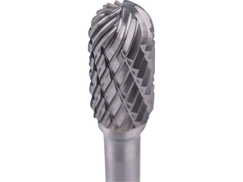 EXTOL INDUSTRIAL 8703724 fréza karbidová, válcová s kulovým čelem, pr.10x20mm/stopka 6mm,sek střední (double-cut)