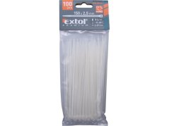 EXTOL PREMIUM 8856104 pásky stahovací na kabely bílé, 150x2,5mm, 100ks, nylon PA66