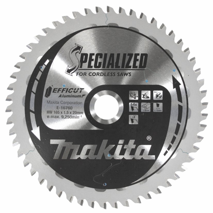 Makita TCT pilový kotouč Efficut  na hliník 165mmx20mm 54T