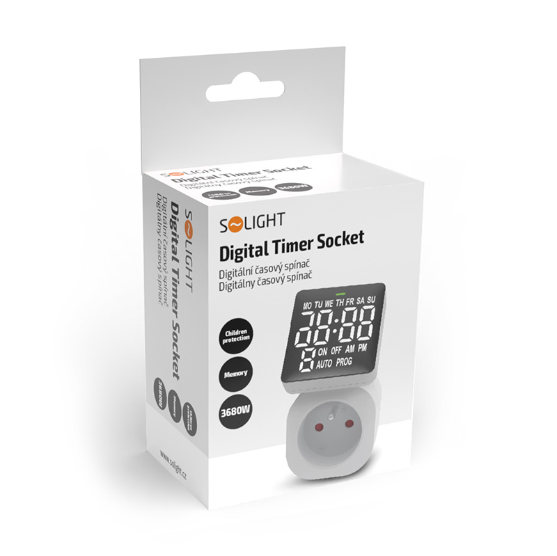 Solight DT36 digitální časový spínač inverzní displej