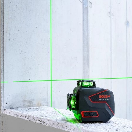 Sola Plano 3D křížový laser zelený 360° Professional