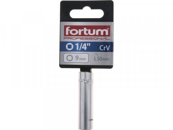 FORTUM 4701522 hlavice nástrčná prodloužena 1/4", 9mm, L 50mm