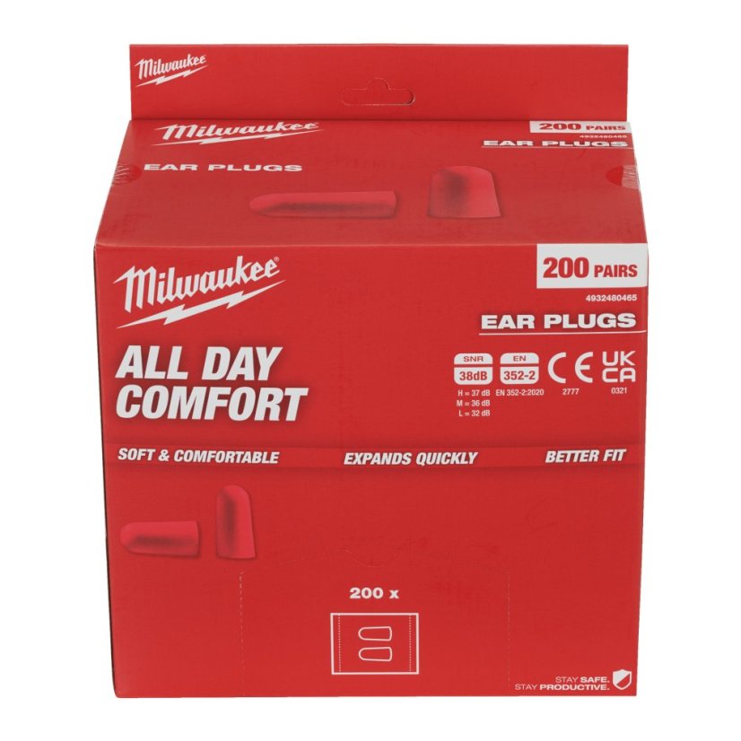 Milwaukee pěnové zátky do uší 200 párů 4932480465
