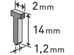 EXTOL PREMIUM 8852405 hřebíky, balení 1000ks, 14mm, 2,0x0,52x1,2mm