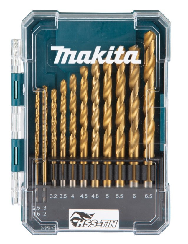 Makita D-72855 sada vrtáků do kovu HSS-TiN 1,5-6,5mm, 13ks Makita D-72855 sada vrtáků do kovu HSS-TiN 1,5-6,5mm, 13ks