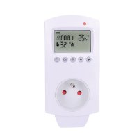 Solight DT40 termostaticky spínaná zásuvka, zásuvkový termostat, 230V/16A, režim vytápění nebo chlazení, různé teplotní režimy