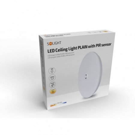 Solight WO776 LED stropní světlo PLAIN s PIR sensorem, 18W, 1260lm, 3000K, kulaté, 33cm