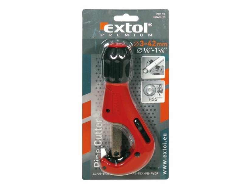 EXTOL PREMIUM 8848015 řezač trubek s odhrotovačem, O 3-42mm