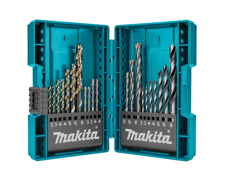 Makita B-44884 sada vrtáků do kovu/dřeva/zdiva 3-8mm (po 1), 21ks