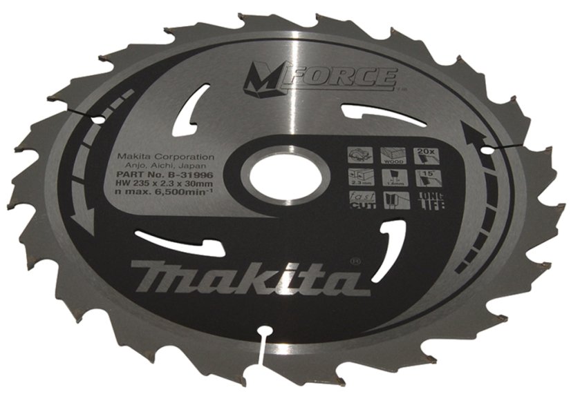 Makita B-31996 kotouč pilový dřevo MFORCE 235x2.3x30mm 20Z = old B-07995