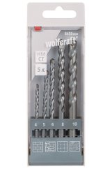 Wolfcraft sada 5 kusů vrták do kamene HM 4-10mm 8450000