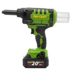 Procraft PRG20 aku nýtovací pistole 20 V 2x4Ah
