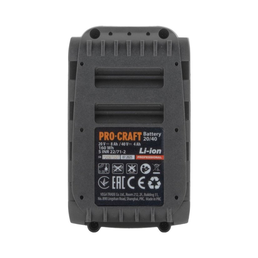 Procraft 20/40 aku baterie 20V 8Ah/40V 4Ah