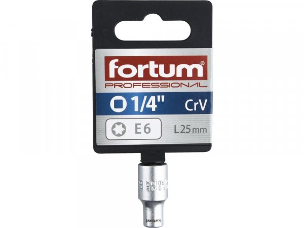 FORTUM 4701706 hlavice nástrčná vnitřní TORX 1/4", E 6, L 25mm
