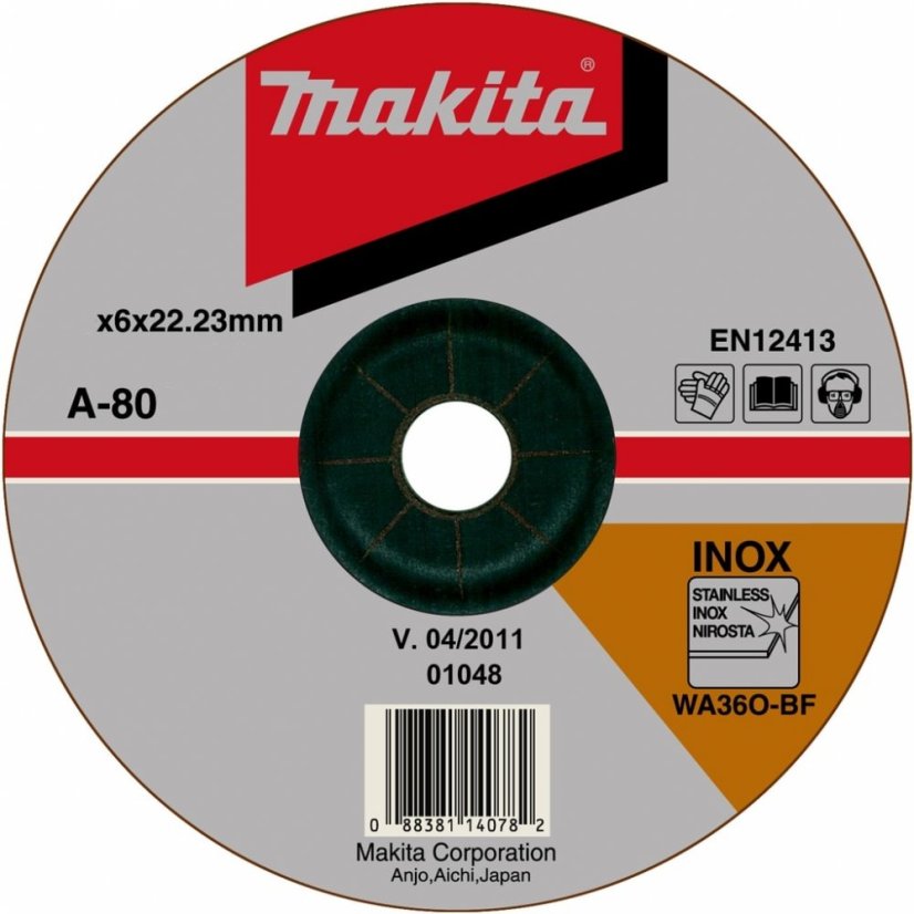 Makita A-80656 brusný kotouč 125x6mm nerez Makita A-80656 brusný kotouč 125x6mm nerez