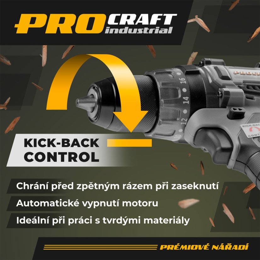 Procraft Industrial CD20A-1b-c aku příklepový vrtací šroubovák 20 V 1x4Ah