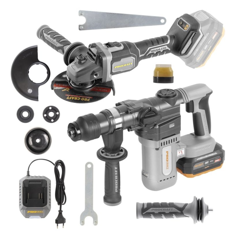 Procraft Industrial SHD20A/AG125B-BB aku sada nářadí HD20A+AG125Bbb 20 V 1x4Ah