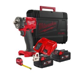 Milwaukee ELVINSET12 aku rázový utahovák 1/2" + 5 m Slimline Tape Measur