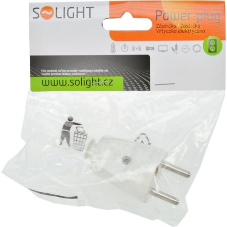 Solight P74 zástrčka přímá, IP20, bílá
