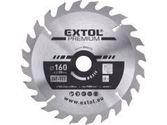 EXTOL PREMIUM 8803213 kotouč pilový s SK plátky, O 160x2,6x20mm, 24T