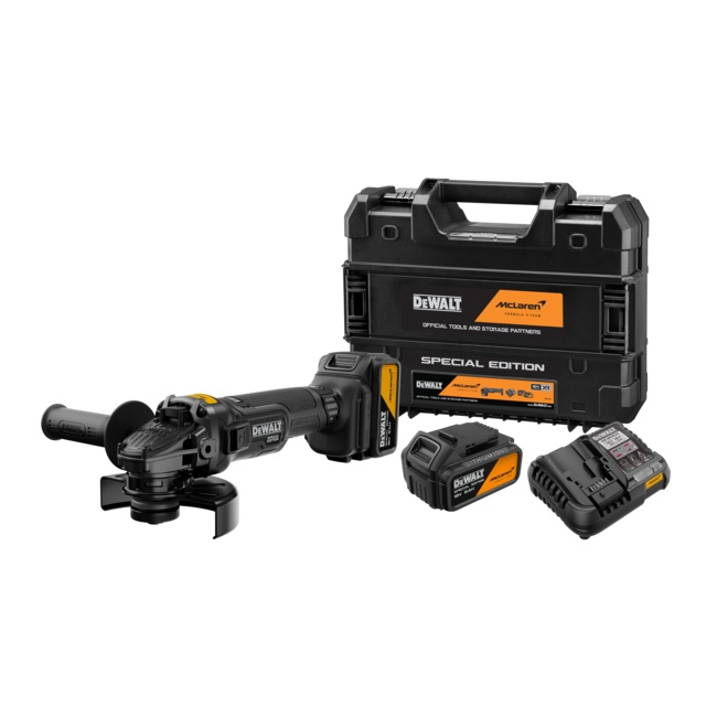 Dewalt DCG45MP2T aku uhlová bruska 125 mm edice McLaren 18V 2x5Ah