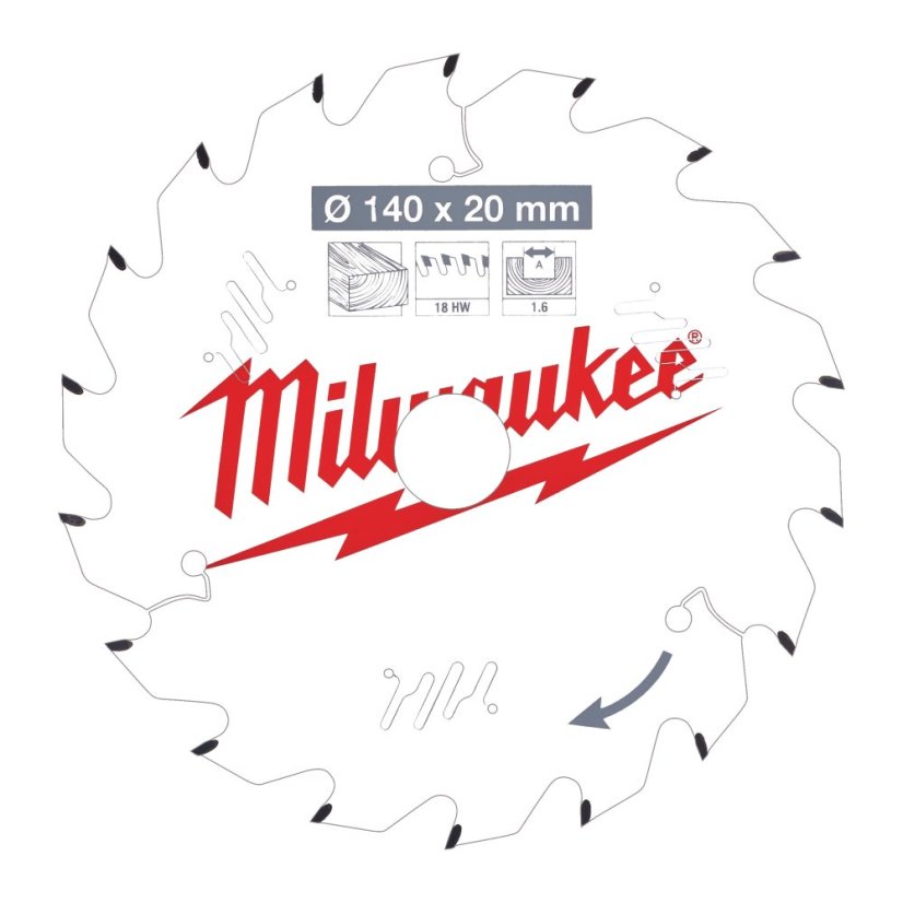 Milwaukee CSB P W 140 x 20 x 1.6 x 18ATB  kotouč oilový 4932471310