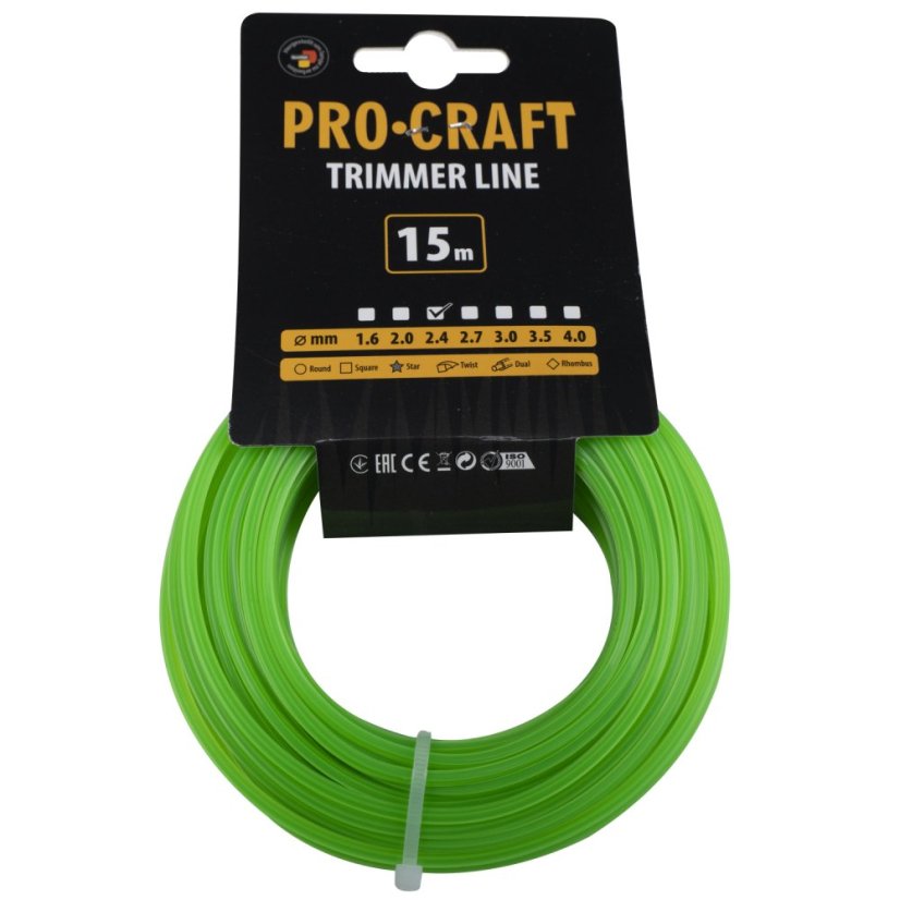 Procraft ZI-2.4/15 struna žací 2.4mm 15m hvězda