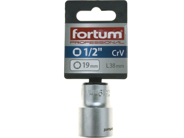 FORTUM 4700419 hlavice nástrčná 1/2", 19mm, L 38mm