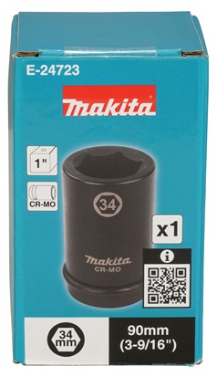 Makita E-24723 klíč nástrčný hluboký 1", čtyřhran, 34x90 mm