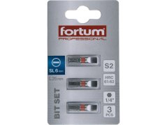 FORTUM 4741106 hrot plochý sada 3ks, 6x25mm, S2