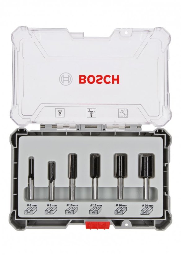 Bosch 2607017466 Sada drážkovacích fréz 6 ks Trim&Edging - 8mm