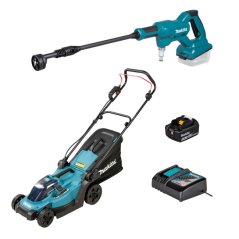 Makita DLX2583T aku set DLM330 aku sekačka a DHW180 aku tlaková myčka Li-ion 18V LXT 1x5Ah