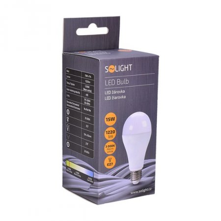 Solight WZ515-1 LED žárovka, klasický tvar, 15W, E27, 3000K, 270°, 1220lm
