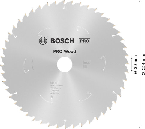 Bosch pilový kotouč Wood cordless pro okružní pilu 254 × 2,2 × 30 mm, T48 2608842239