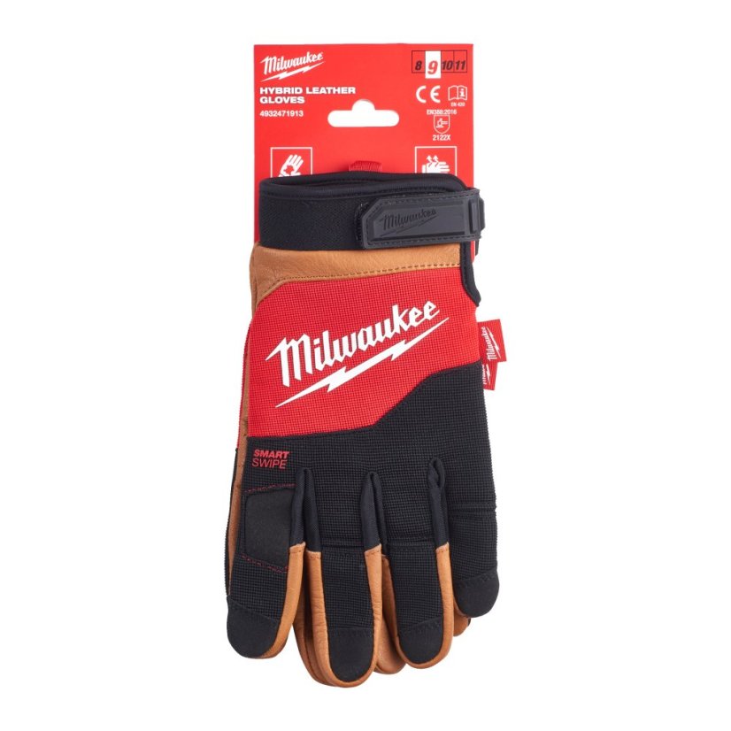 Milwaukee pracovní kožené rukavice hybridní vel. 9 L 4932471913