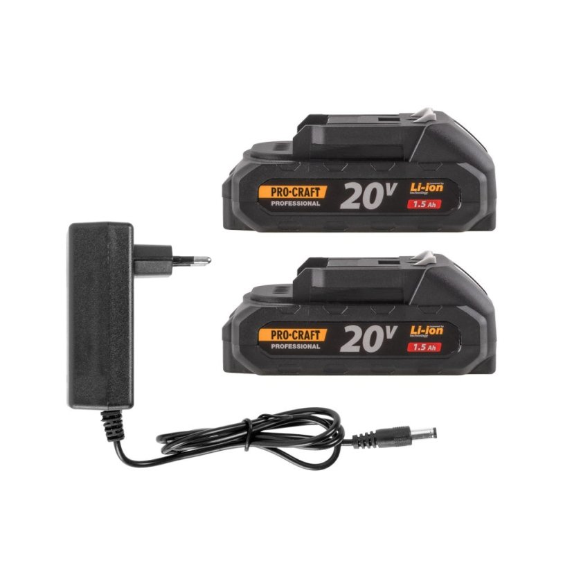 Procraft SPTA-25-2B/ES22Li aku sada aku vyžínač PTA-25-2B a aku nůžky na větve ES22Libb 20 V 2x 1,5 Ah