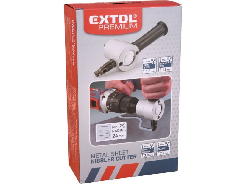 EXTOL PREMIUM 8813651 nástavec na vrtačku k stříhání plechu, oboustranný