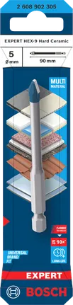 Bosch vrták EXPERT HEX-9 Hard Ceramic 5 × 90 mm 2608902305