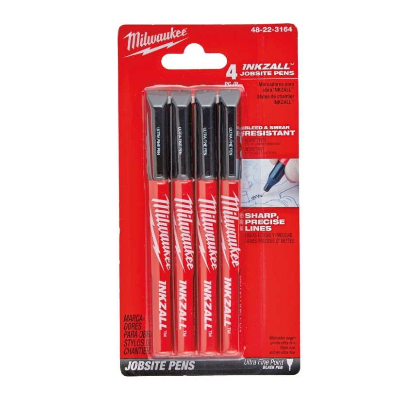 Milwaukee  značkovač jemný INKZALL černý 4 ks 48223164