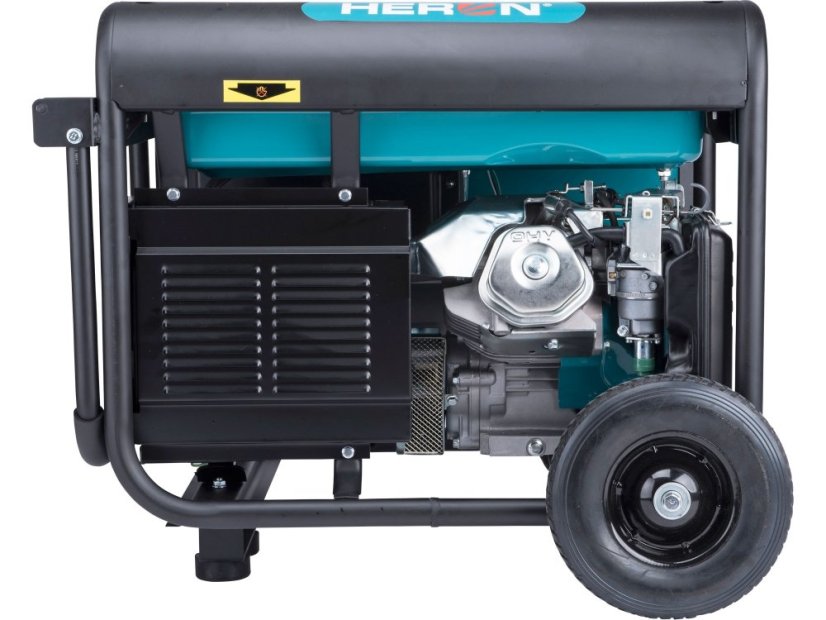 HERON 8896418 elektrocentrála benzínová 15HP/6,8kW/8,5kVA (400V), 5,5kW (230V), podvozek