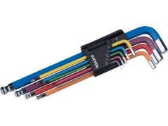 FORTUM L-klíče IMBUS prodloužené barevné, sada 9ks, s kuličkou, 1,5-10mm, S2