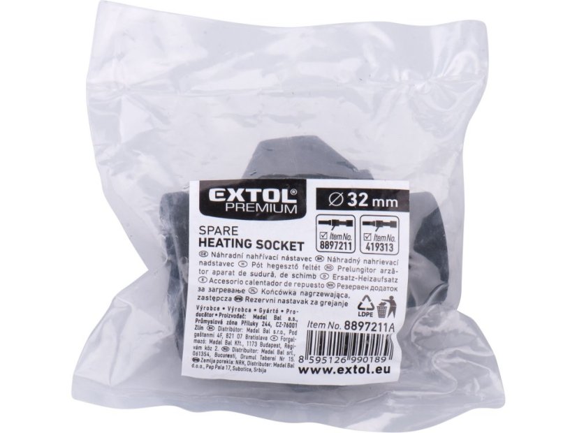 EXTOL PREMIUM 8897211A nástavec párový pro polyfúzní svářečku, ?16mm