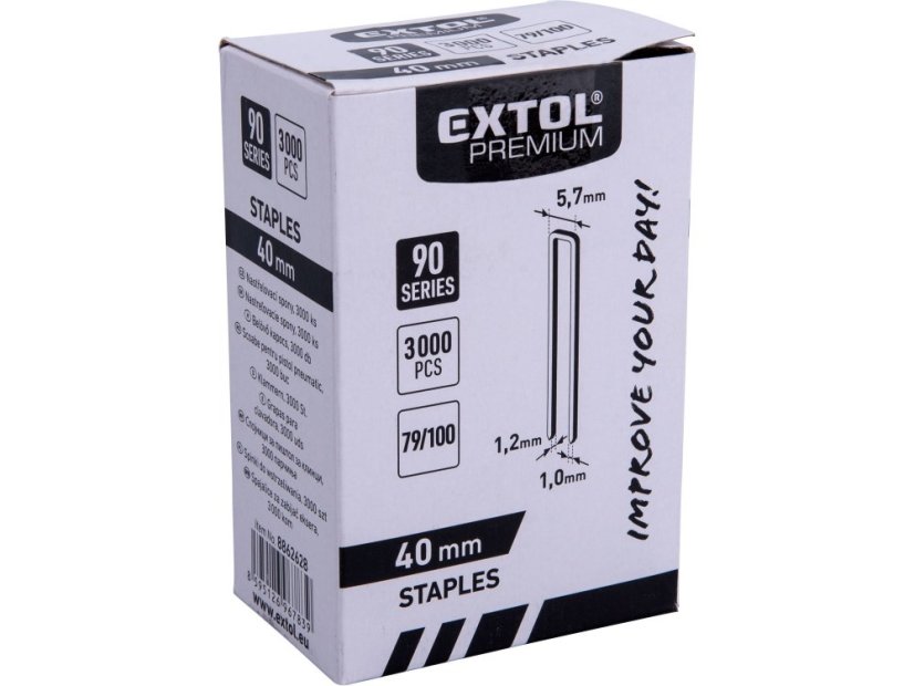 EXTOL PREMIUM 8862628 spona nastřelovací, 3000ks, 40mm, 5,7x1,2x1mm