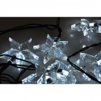 Solight 1V30-W LED vánoční řetěz, hvězdy, 20 LED, 3m, přívod 3m, IP20, bílá