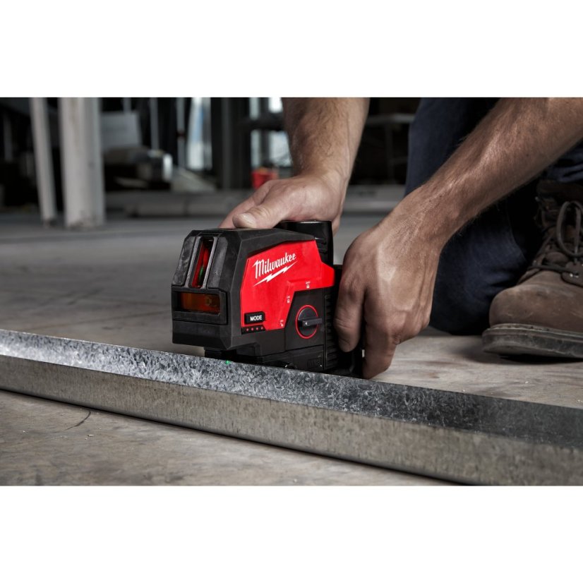 Milwaukee M12 CLLP-301C zelený kombinovaný křížový liniovo-bodový laser 1x 3Ah 4933478100