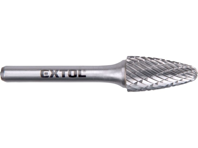 EXTOL INDUSTRIAL 8703755 fréza karbidová, kulatý oblouk, pr.12x25mm/stopka 6mm,sek střední (double-cut)